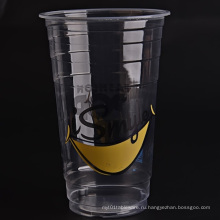 Одноразовая пластиковая чашка для сока с крышкой